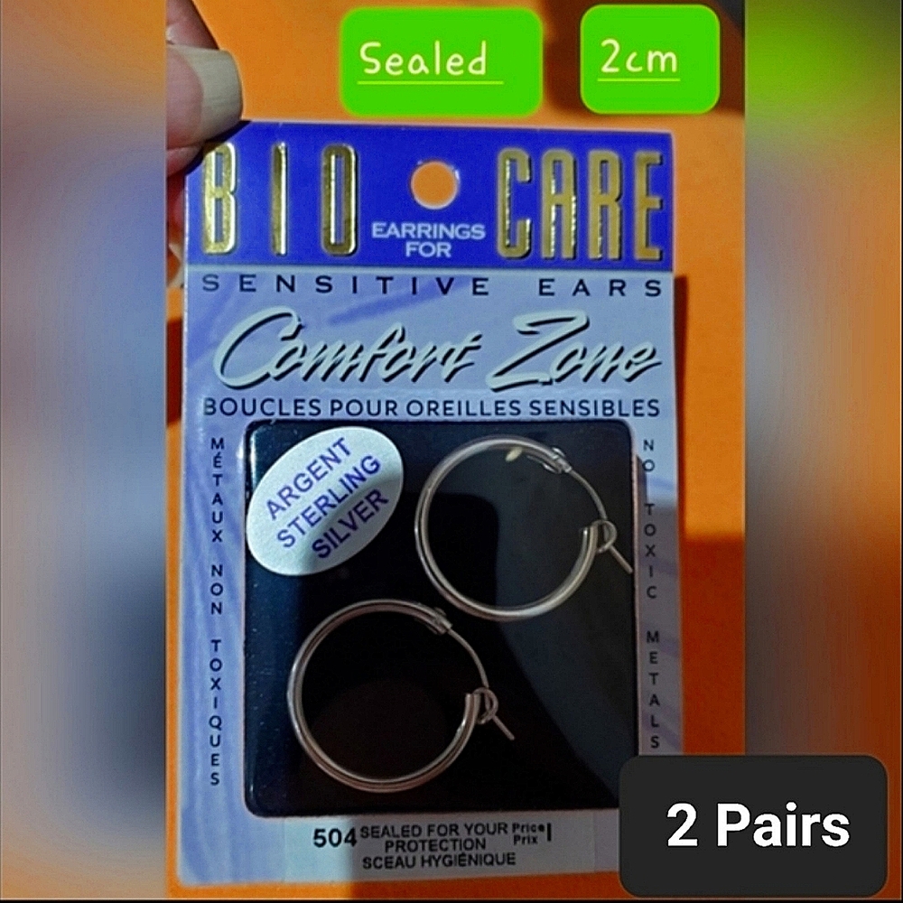Sealed - Sterling Silver Small Hoop Earrings - 2 pairs!
